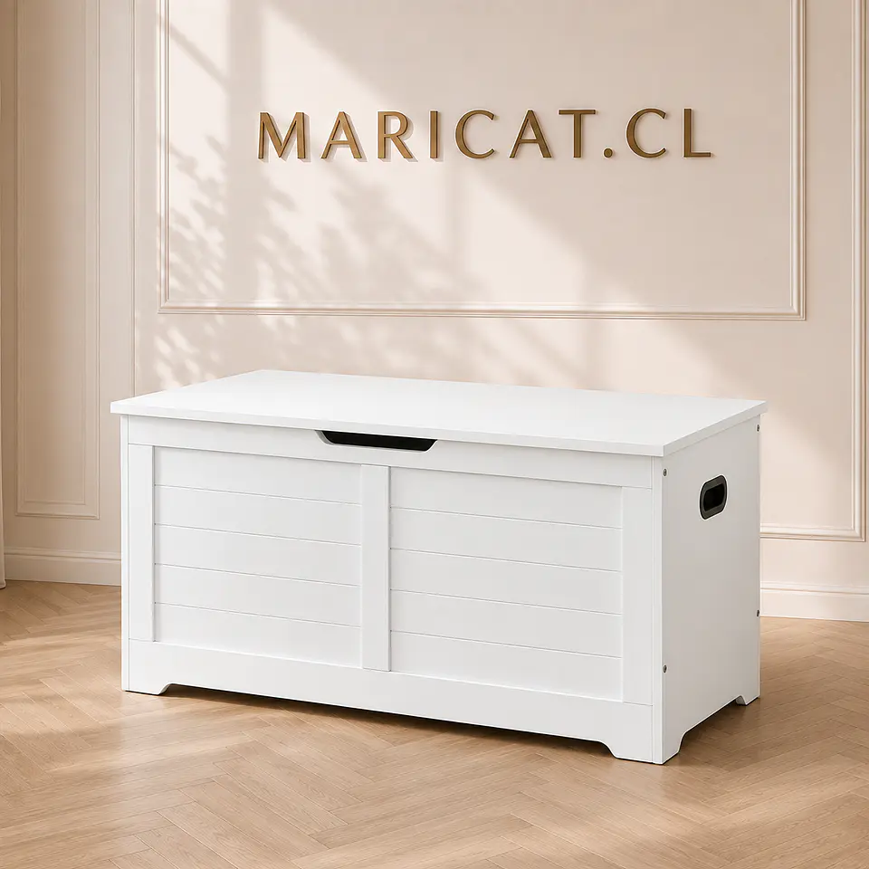 Banqueta Baúl Saf MDF Blanco Almacenaje Dormitorio Living Recibidor 1