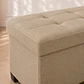 Banqueta Baúl Abal Lino MDF Almacenaje Dormitorio Living Recibidor - Miniatura 2