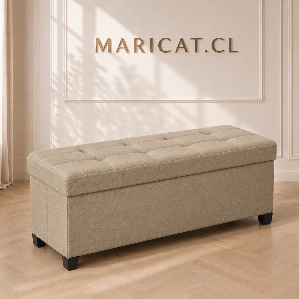 Banqueta Baúl Abal Lino MDF Almacenaje Dormitorio Living Recibidor 1