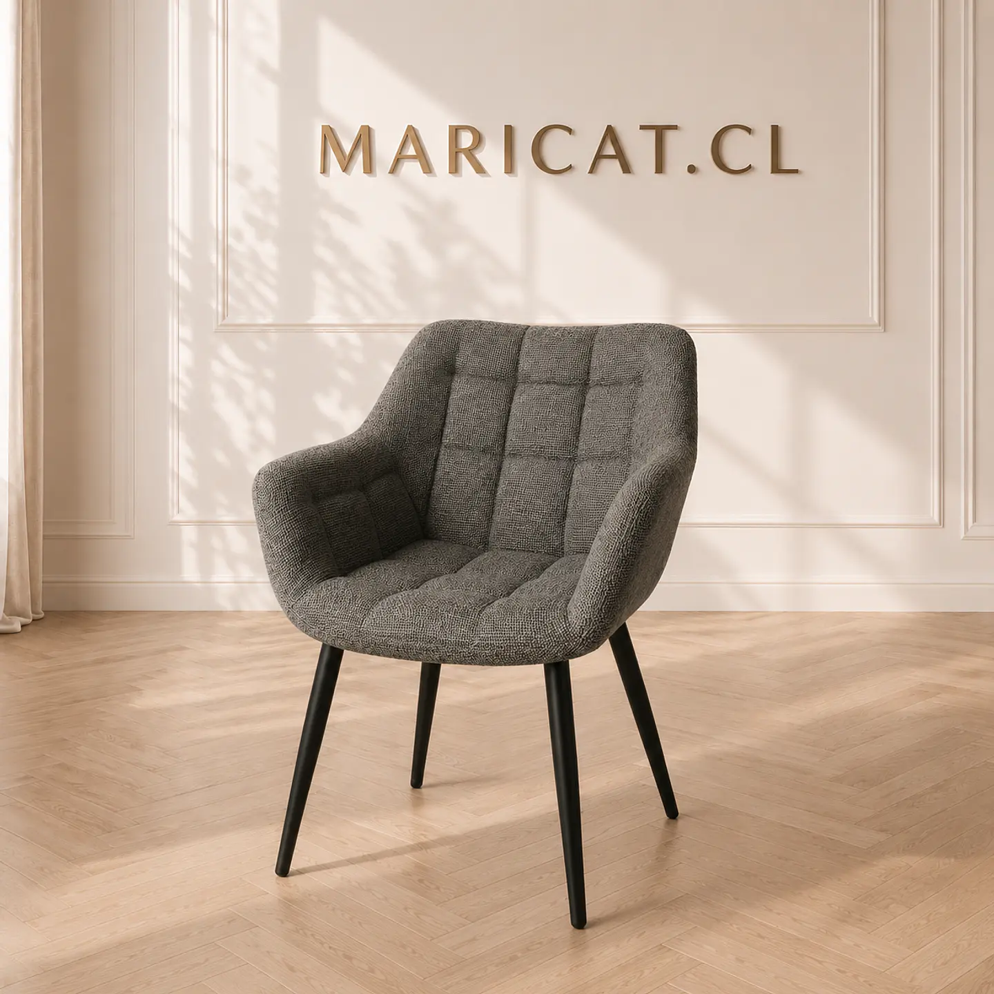 Sitial Butaca Arpillera acolchado Gris oscuro con estructura reforzada -Living comedor recepcion 1