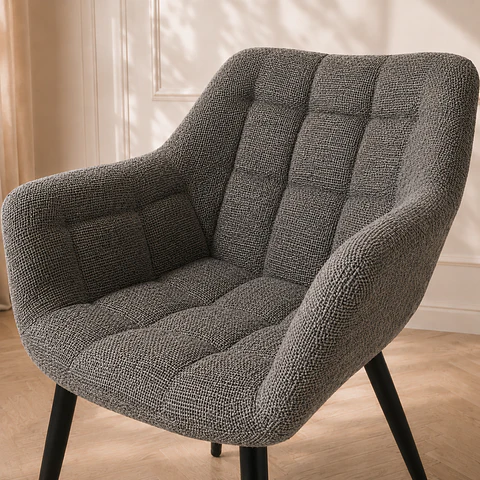 Sitial Butaca Arpillera acolchado Gris oscuro con estructura reforzada -Living comedor recepcion