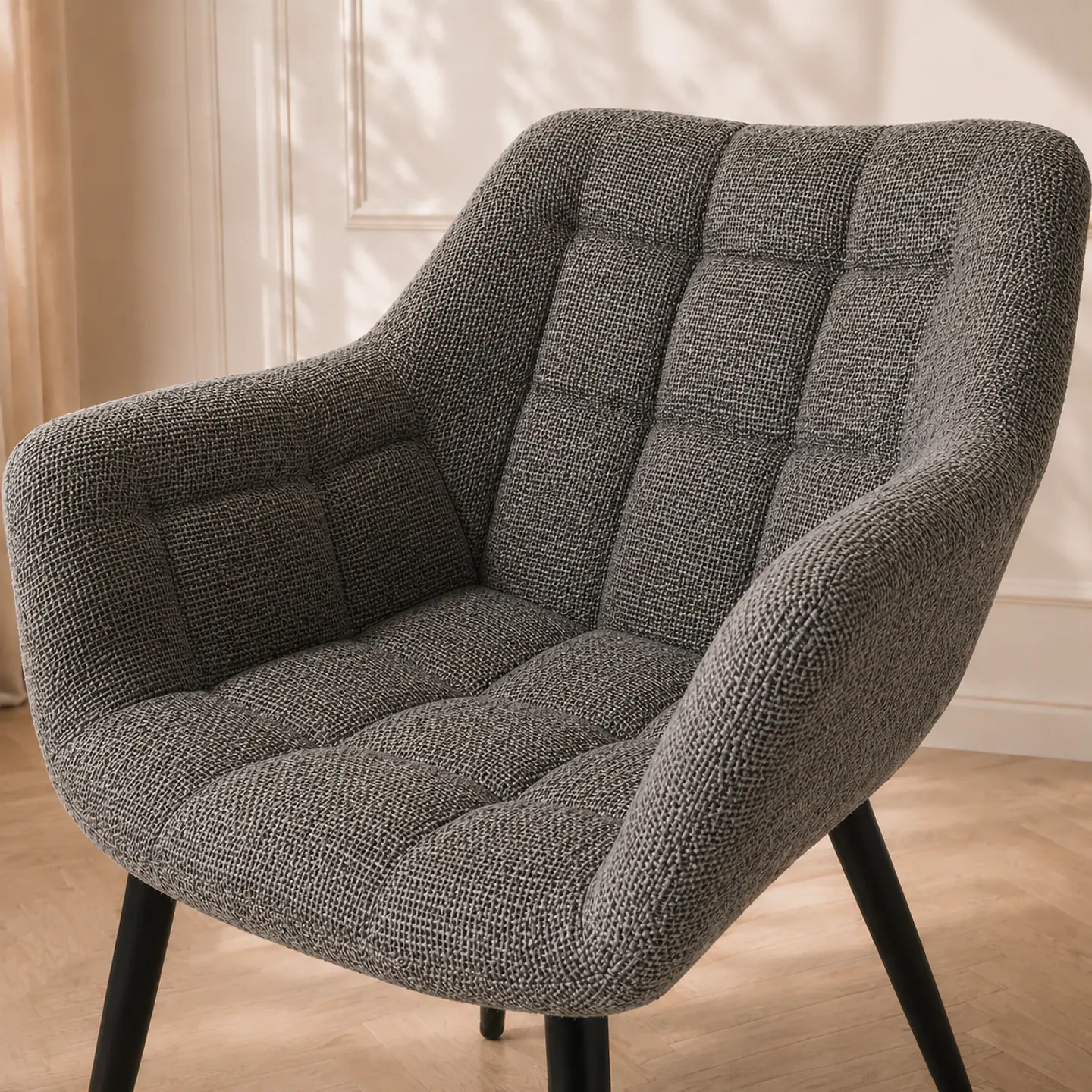 Sitial Butaca Arpillera acolchado Gris oscuro con estructura reforzada -Living comedor recepcion 2
