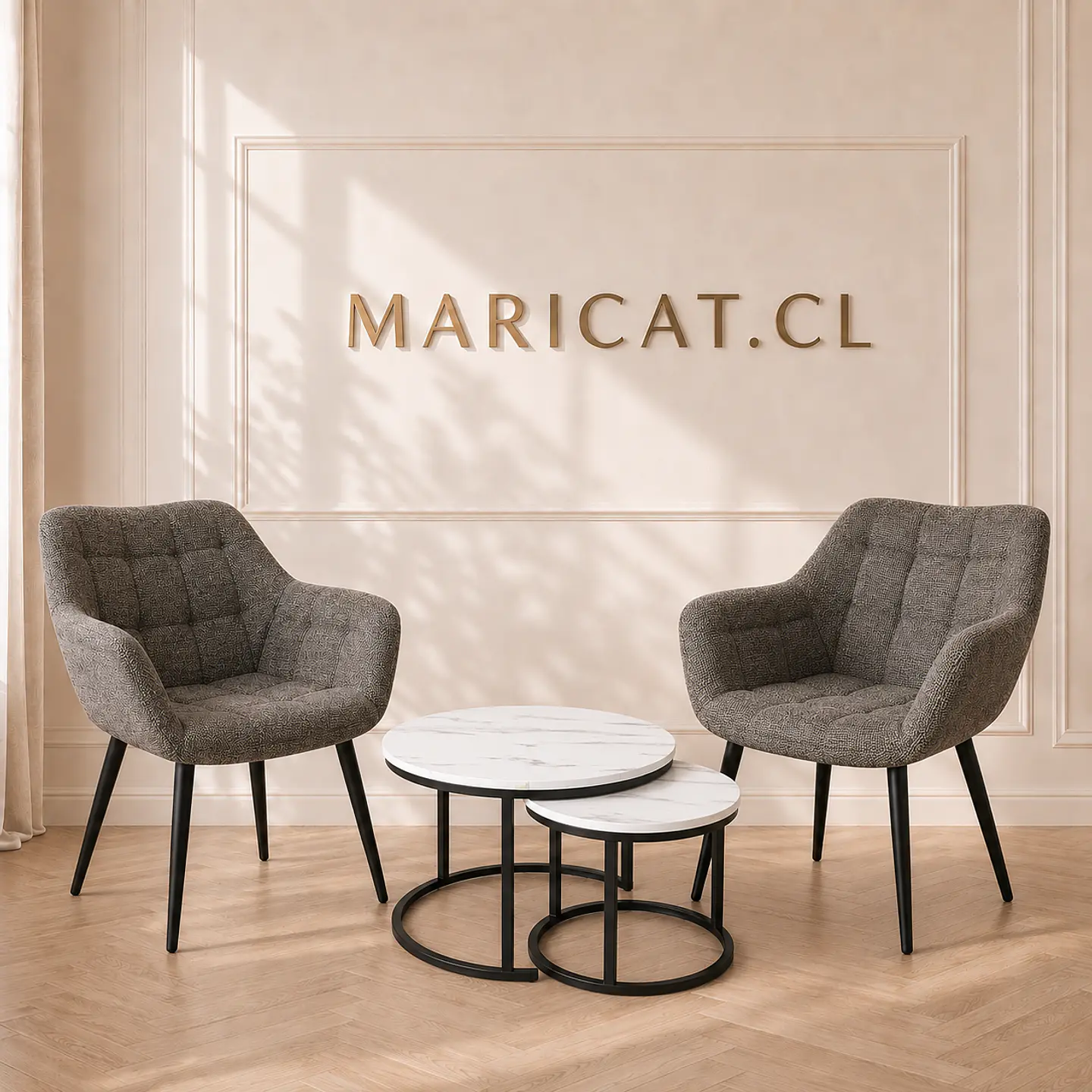 Sitial Butaca Arpillera acolchado Gris oscuro con estructura reforzada -Living comedor recepcion 3