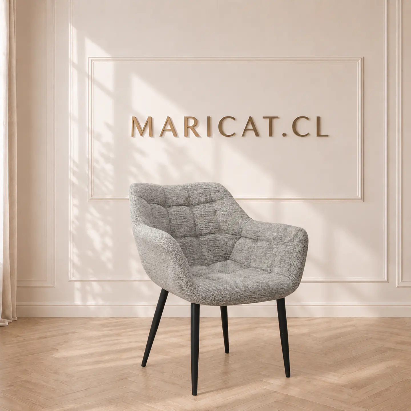 Sitial Butaca Arpillera acolchado Gris Claro con estructura reforzada -Living comedor recepcion 1