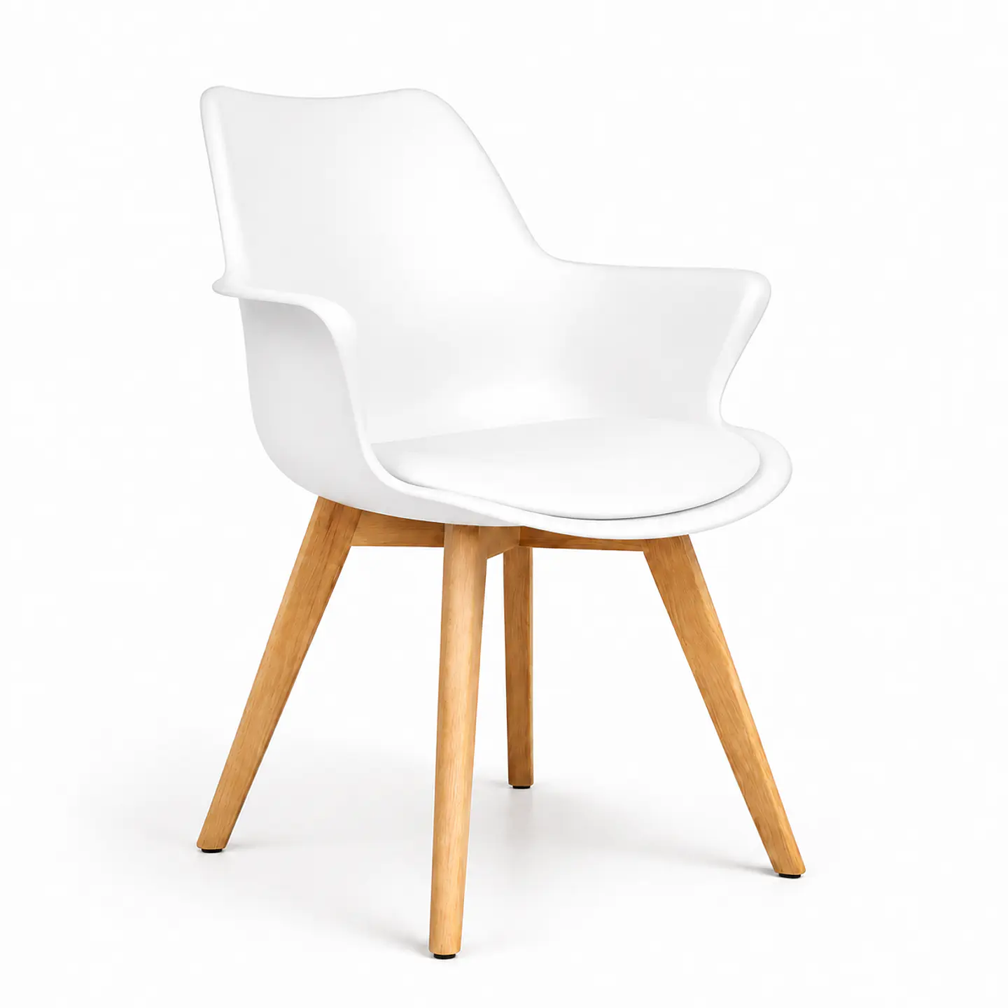 Butaca Eames Tulip Acolchada con Base de Madera 3