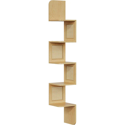 Estante Esquinero Greve ZigZag MDF 5 Niveles wood-Living Dormitorio