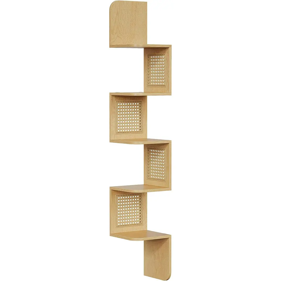 Estante Esquinero Greve ZigZag MDF 5 Niveles wood-Living Dormitorio 1