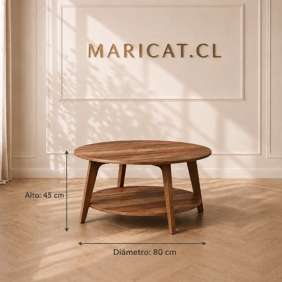 Mesa de Centro Redonda Kolen MDF dos niveles- recepcion oficina living 5