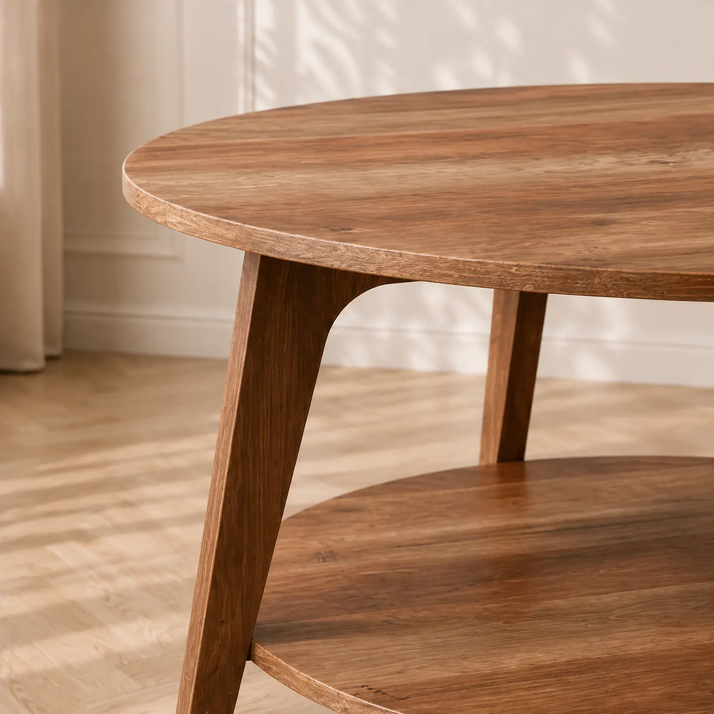 Mesa de Centro Redonda Kolen MDF dos niveles- recepcion oficina living 3