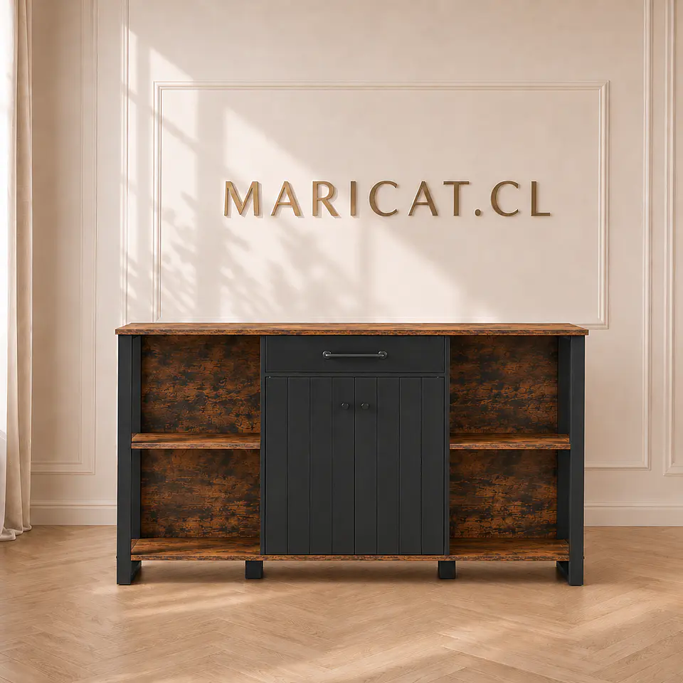 Aparador Buffet Industrial Madera Rústica Hierro 120 cm Living Comedor 1