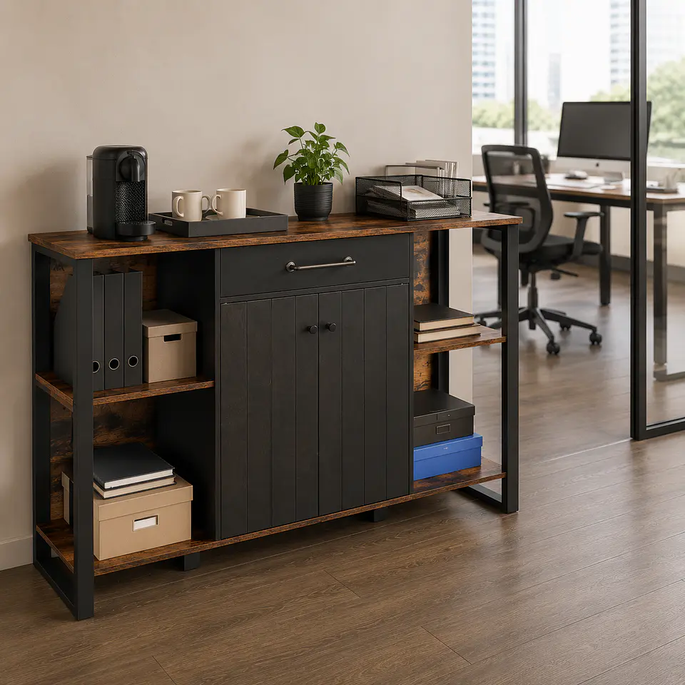 Aparador Buffet Industrial Madera Rústica Hierro 120 cm Living Comedor 3