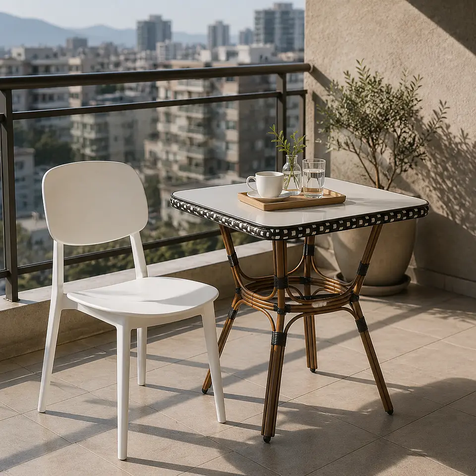 Silla Brita Polipropileno Blanco Apilable -Comedor Restaurante Terraza 2
