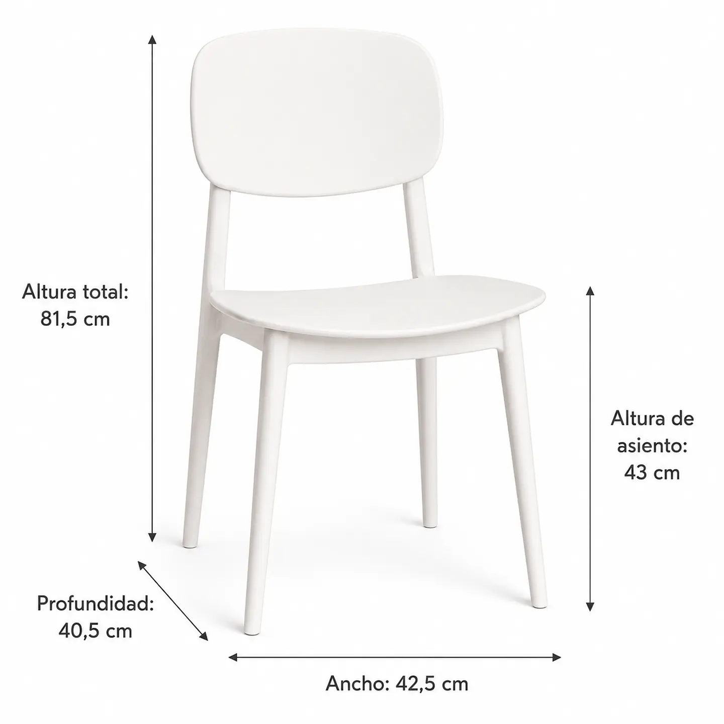 Silla Brita Polipropileno Blanco Apilable -Comedor Restaurante Terraza 3