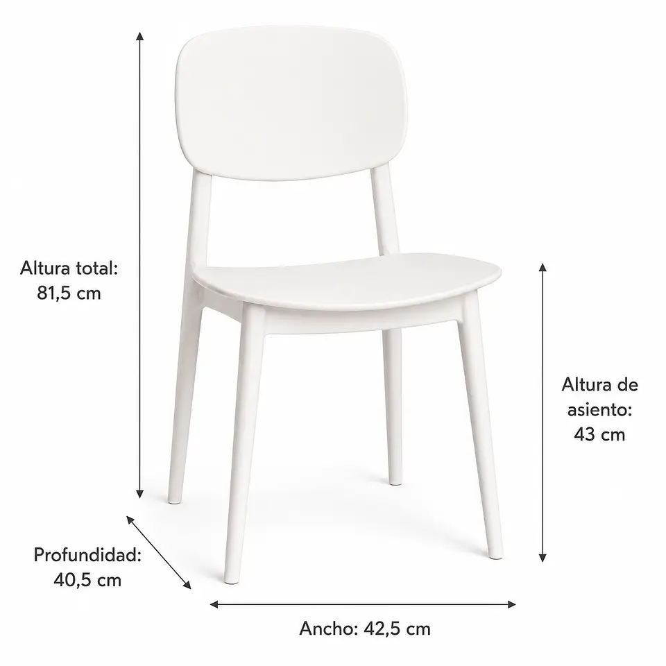 Silla Brita Polipropileno Blanco Apilable -Comedor Restaurante Terraza 3