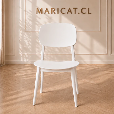 Silla Brita Polipropileno Blanco Apilable -Comedor Restaurante Terraza