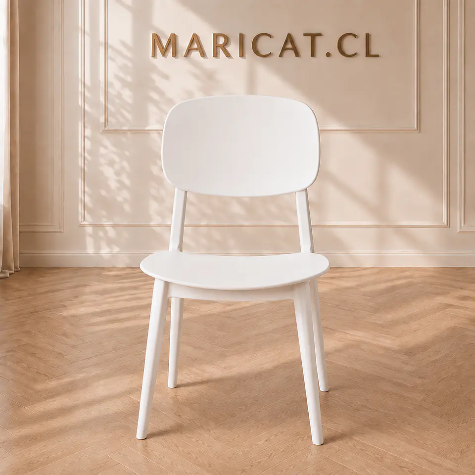 Silla Brita Polipropileno Blanco Apilable -Comedor Restaurante Terraza 1