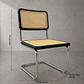 Pack de 2 Sillas Breuer de Madera Negro y Ratán con Patas de Acero Plateado-living comedor  - Miniatura 4