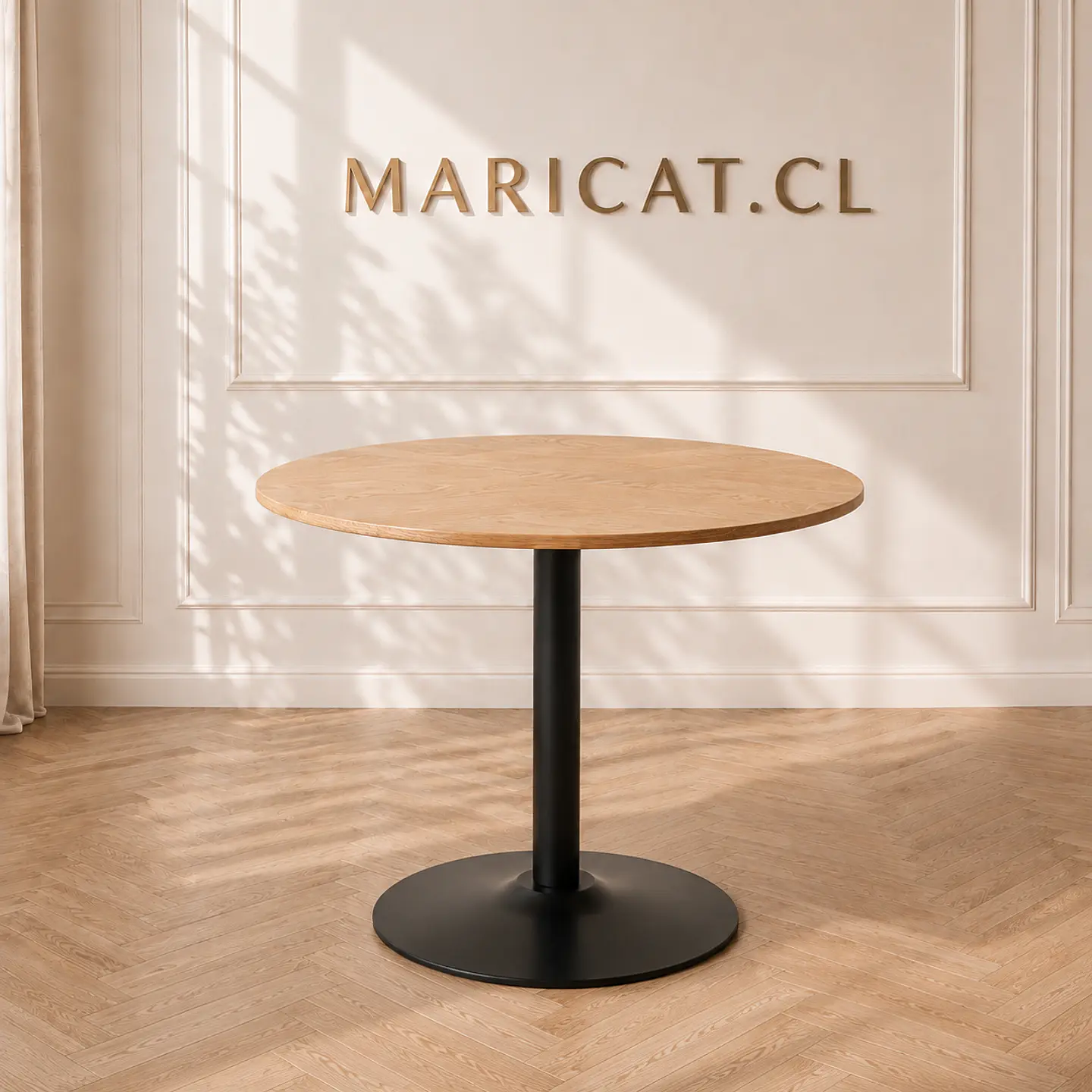 Mesa Tulip Wood Black con estructura de fierro- Comedor restaurant 1