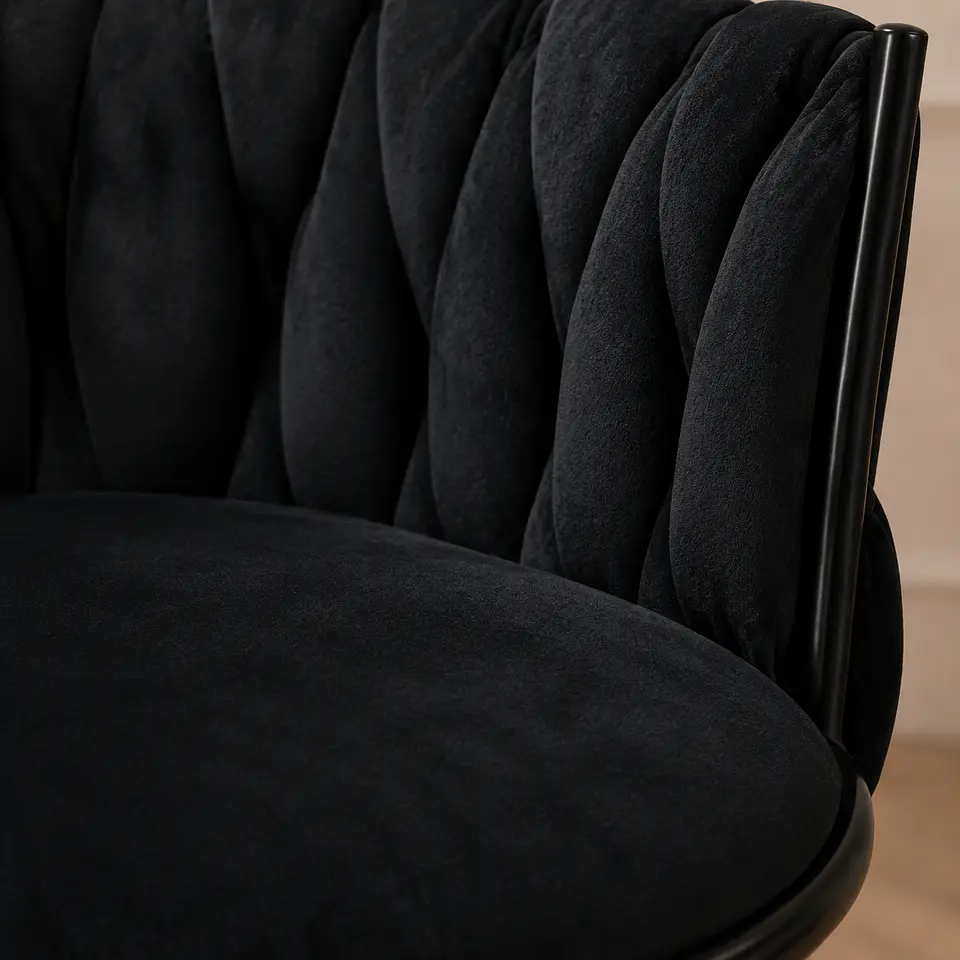 Silla Escritorio King Velvet Negro Black- Recepcion manicurista 2