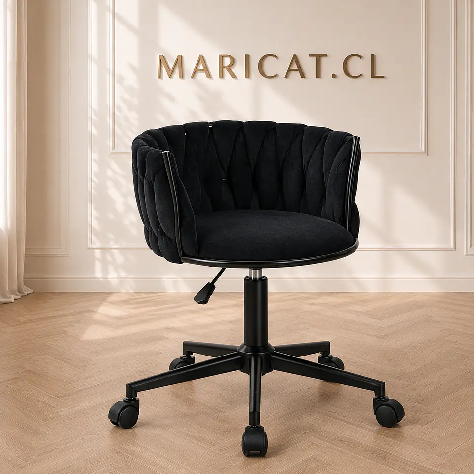 Silla Escritorio King Velvet Negro Black- Recepcion manicurista 1
