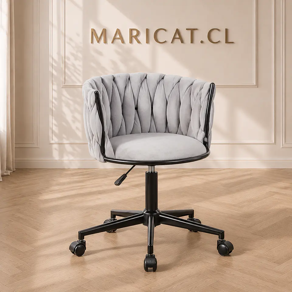Silla Escritorio King Velvet Gris Black- Escritorio manicurista recepcion 1