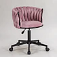 Silla Escritorio King Velvet Rosa Malva Black- Recepcion manicurista - Miniatura 5