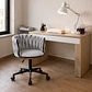 Silla Escritorio King Velvet Gris Black- Escritorio manicurista recepcion - Miniatura 2