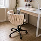 Silla Escritorio King Velvet Biege Black- Escritorio manicurista recepcion - Miniatura 2