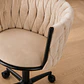 Silla Escritorio King Velvet Biege Black- Escritorio manicurista recepcion - Miniatura 4