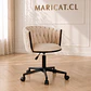 Silla Escritorio King Velvet Biege Black- Escritorio manicurista recepcion - Miniatura 1