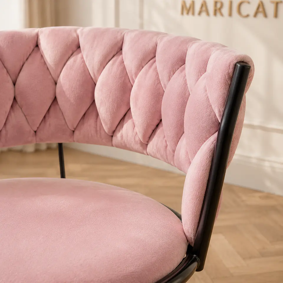 Silla Queen Velvet Cruzada Rosa Black-Escritorio manicurista recepcion 2