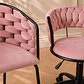 Set Sitial Maxi Velvet Rosa Black + Silla Queen Velvet Oficina Rosa Black- Escritorio manicurista recepcion - Miniatura 3