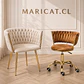 Pack de Sitial Queen velvet Beige gold + Silla Queen velvet cafe terracota gold - Escritorio manicurista recepcion - Miniatura 1