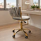 Silla Queen Velvet Cruzada Gris Gold-Escritorio manicurista recepcion - Miniatura 2