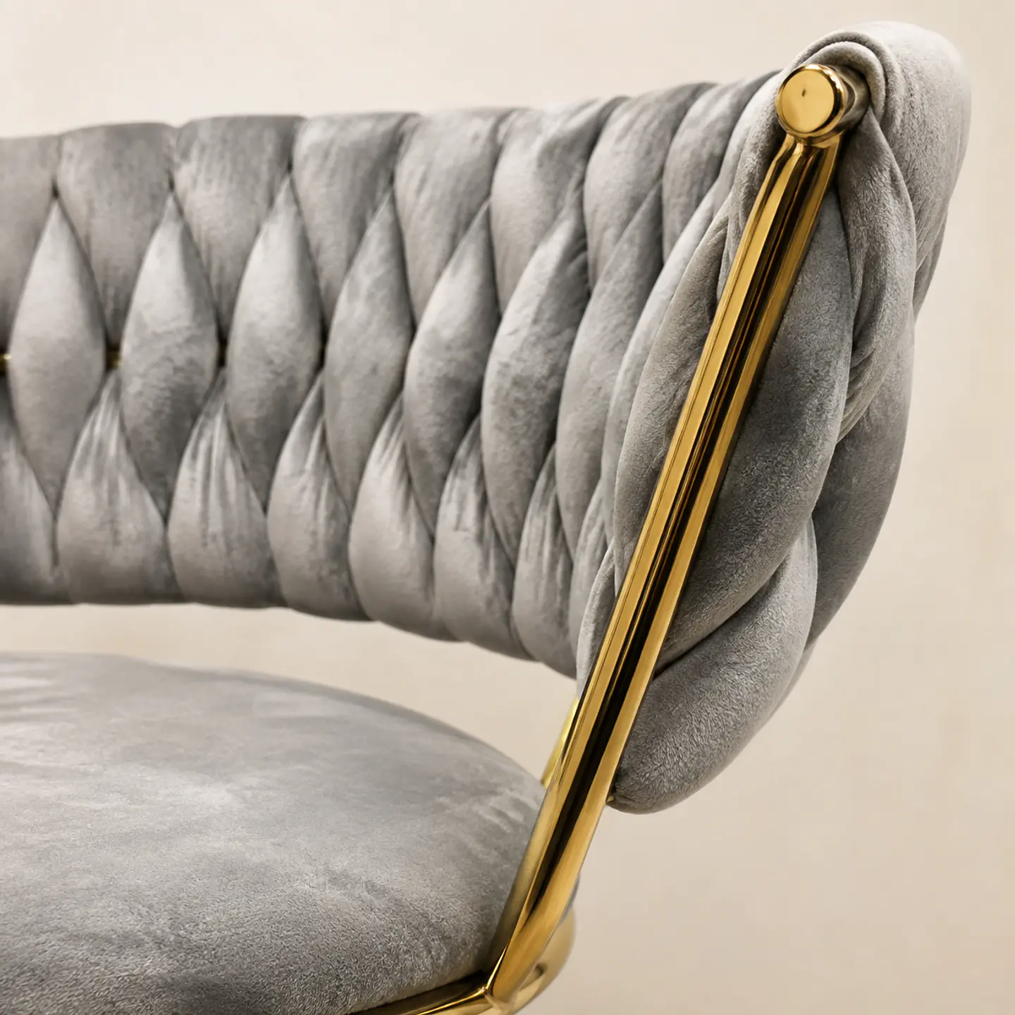 Silla Queen Velvet Cruzada Gris Gold-Escritorio manicurista recepcion 3