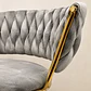 Silla Queen Velvet Cruzada Gris Gold-Escritorio manicurista recepcion - Miniatura 3