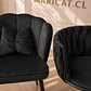 Set Sitial Princess velvet Negro black + Silla king Oficina Negro Black -Escritorio manicurista recepcion - Miniatura 3