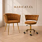 Pack de Sitial Queen velvet cafe gold + Silla Queen velvet cafe terracota gold - Escritorio manicurista recepcion - Miniatura 1