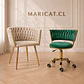 Pack de Sitial Queen velvet Beige gold + Silla Queen velvet verde gold - Escritorio manicurista recepcion - Miniatura 1