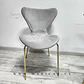 Silla Corazón Felpa Gris con Patas Gold - Miniatura 2