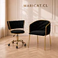 Sitial Maxi King velvet Negro gold + Silla queen velvet oficina Negro gold-Escritorio manicurista recepcion - Miniatura 1