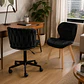 Pack Silla King Escritorio Velvet Negro Black + Silla Mariposa Velvet Negro Madera Natural- Escritorio manicurista recepcion - Miniatura 2