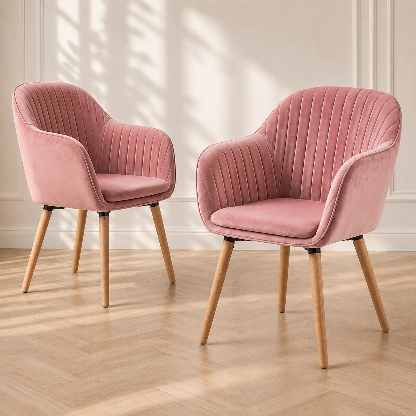 Sitial Butaca Diamante Velvet Rosa Wood- living Comedor Recepción  2