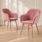 Sitial Butaca Diamante Velvet Rosa Wood- living Comedor Recepción  - Miniatura 2