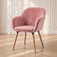 Sitial Butaca Diamante Velvet Rosa Wood- living Comedor Recepción  - Miniatura 1