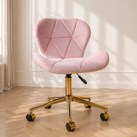 Silla Mariposa Escritorio Velvet Gold -Oficina Home Office Manicure
