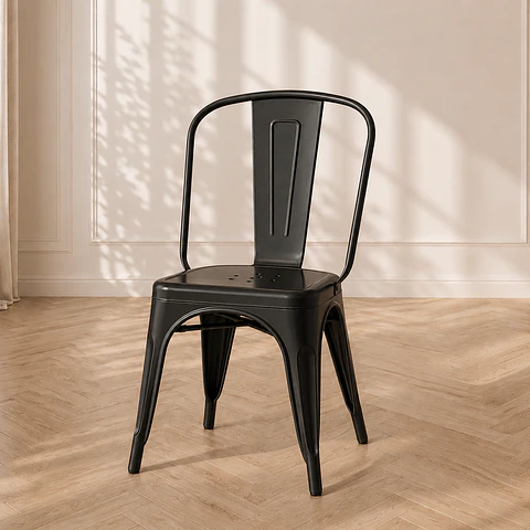 Silla Tolix Metal Negro-Comedor Terraza Restaurante 