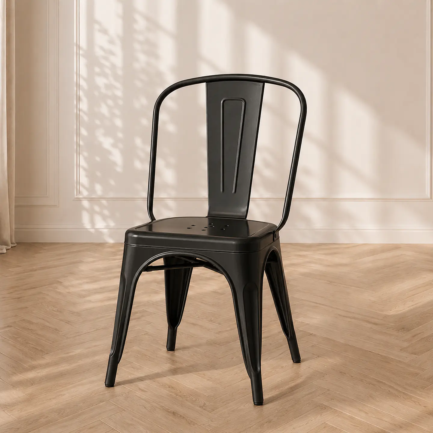 Silla Tolix Metal Negro-Comedor Terraza Restaurante  1