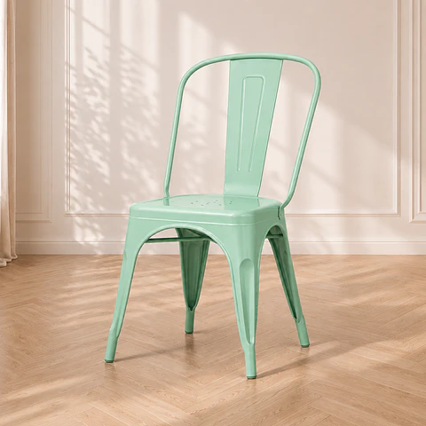 Silla Tolix Metal Menta Apilable-Comedor Terraza Restaurante 
