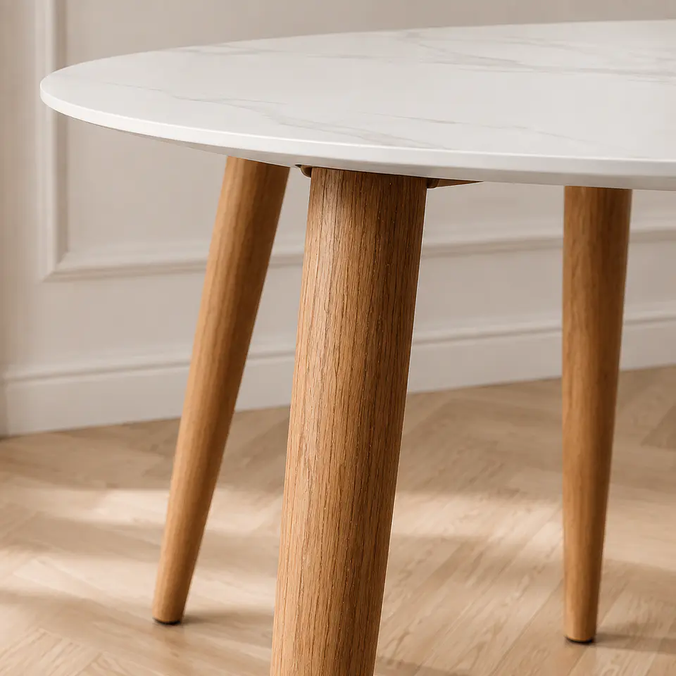 Mesa Redonda Cuarzo Calacatta - Comedor Cocina Living 2